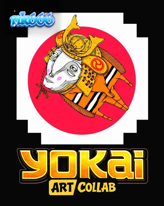 Tampilan gulungan slot Yokai dengan latar belakang Gunung Fuji dan karakter Samurai